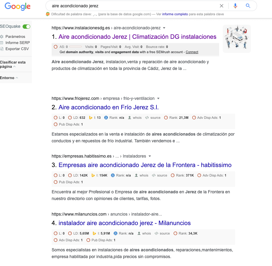 SEO para pymes ejemplo