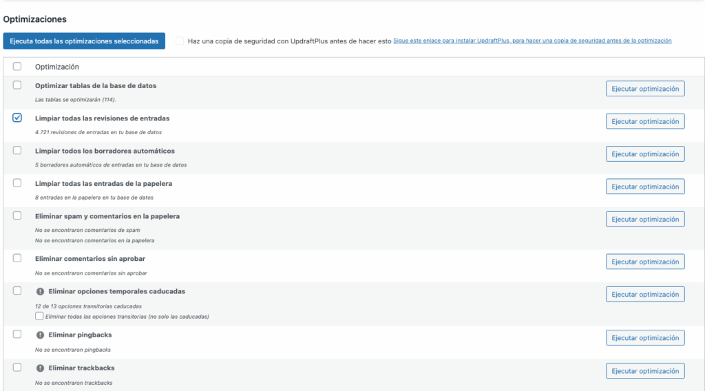 Eliminar revisiones de wordpres de sus entradas